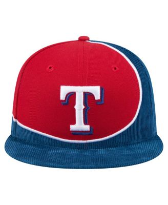 Men's Royal/Red Texas Rangers Retro Split Corduroy Snapback Hat