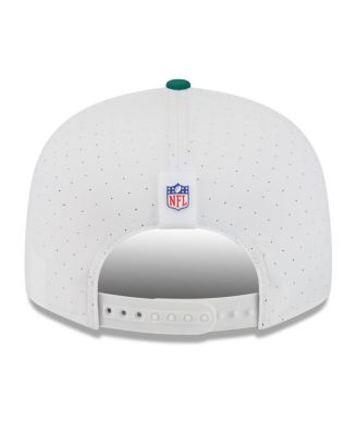 Men's White/Green New York Jets 2025 NFL Training Camp Split Panel 9FIFTY Snapback Hat