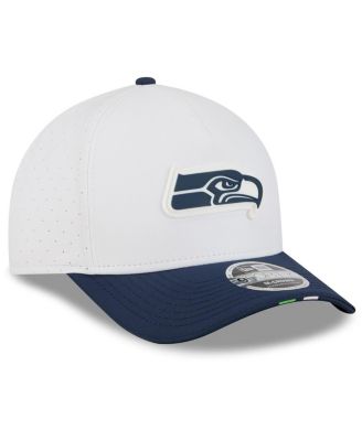 Men's White/College Navy Seattle Seahawks 2025 NFL Training Camp A-Frame 9FORTY Adjustable Hat