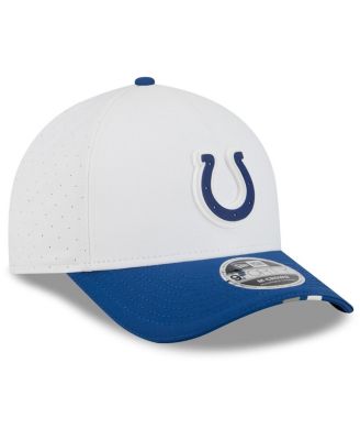 Men's White/Royal Indianapolis Colts 2025 NFL Training Camp A-Frame 9FORTY Adjustable Hat