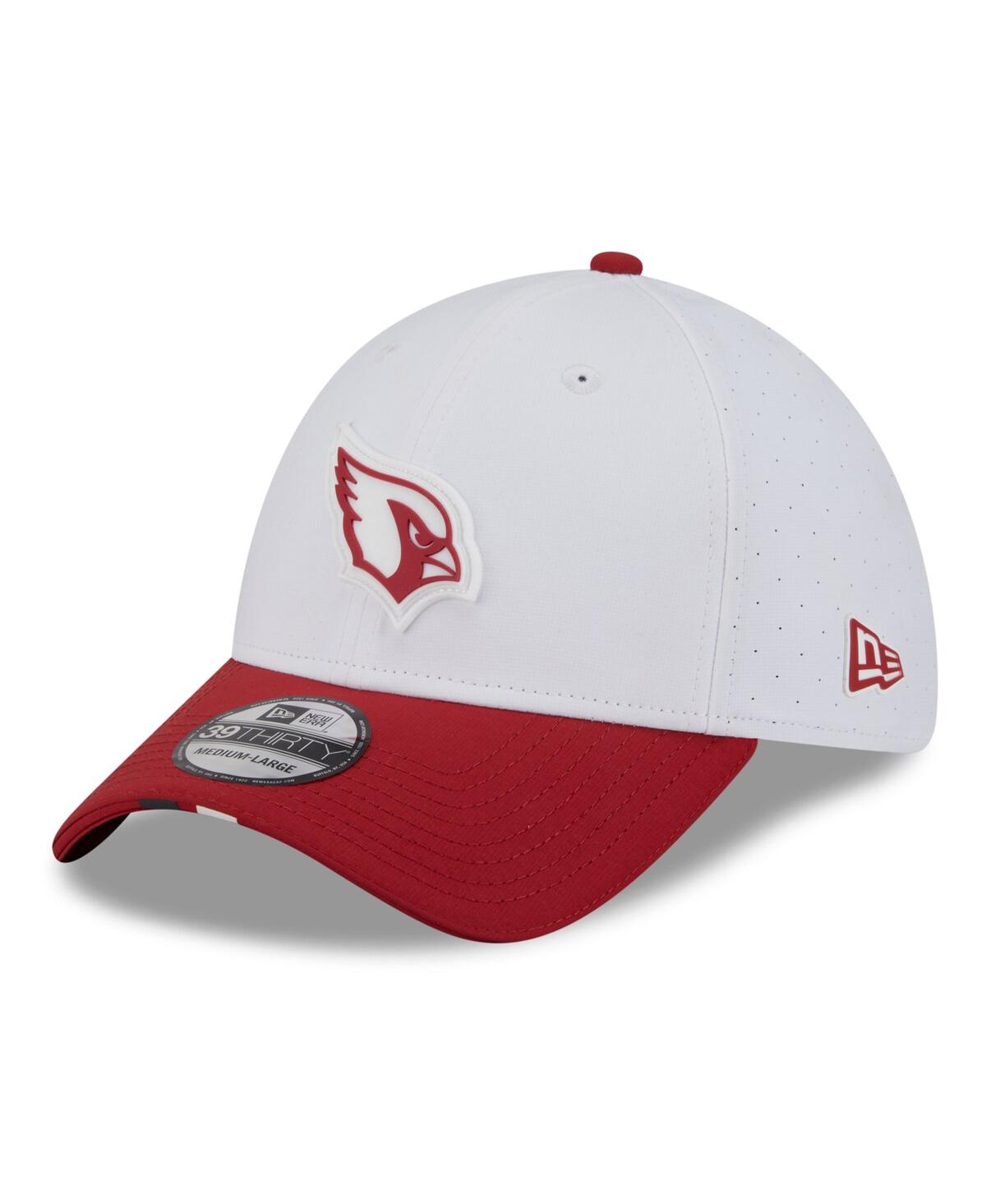 New Era Men's White/cardinal Arizona Cardinals 2025 Nfl Training Camp 39thirty Flex Hat