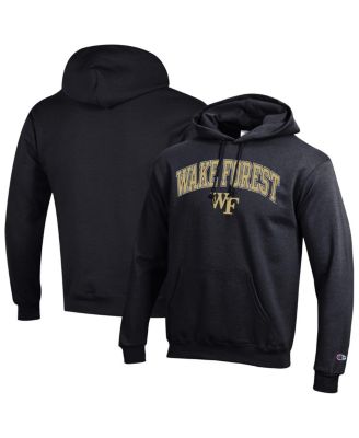 Champion - Men's&nbsp;Black Wake Forest Demon Deacons Arched Logo Fleece Pullover Hoodie