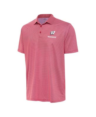 Antigua - Men's Red/White Wisconsin Badgers Rings Polo Shirt