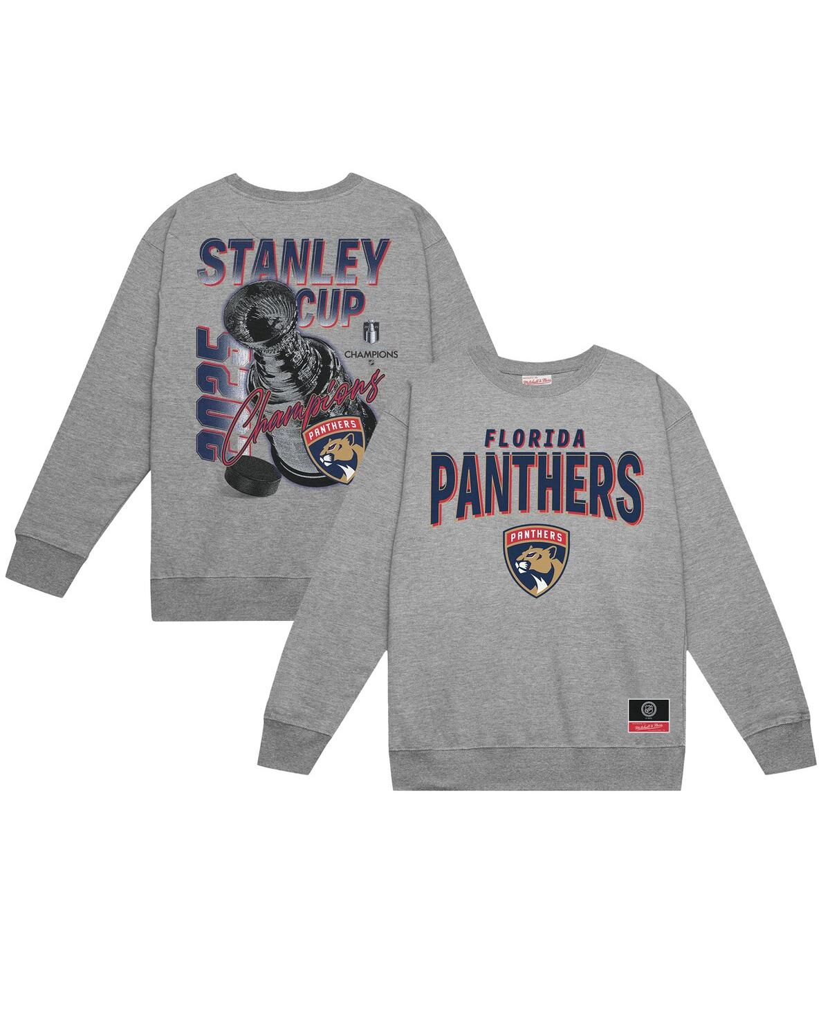 Men's Heather Gray Florida Panthers 2025 Stanley Cup Champions Pullover Sweatshirt - Heather Gray