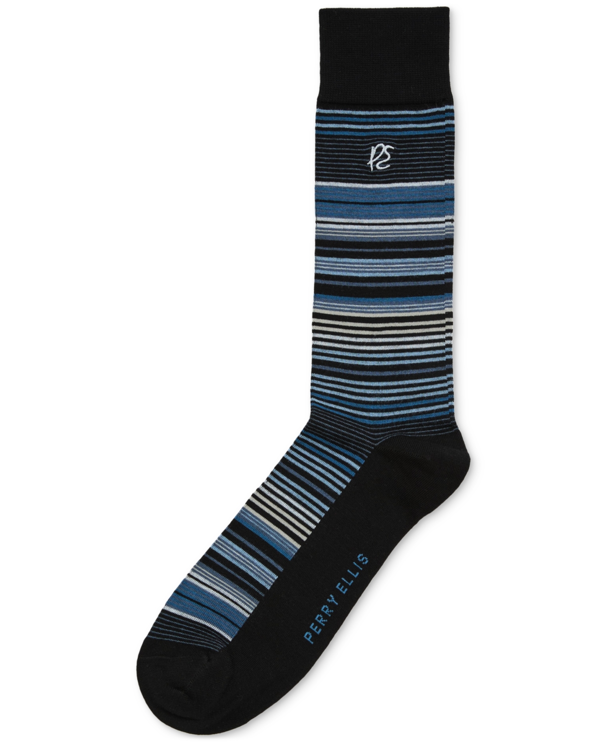 Perry Ellis Portfolio Men's Fashion Stripe Moisture-wicking Socks In Multi
