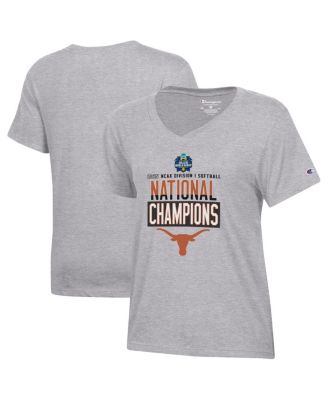 Champion - Women's Gray Texas Longhorns 2025 NCAA Softball Women's College World Series s Locker Room V-Neck T-Shirt