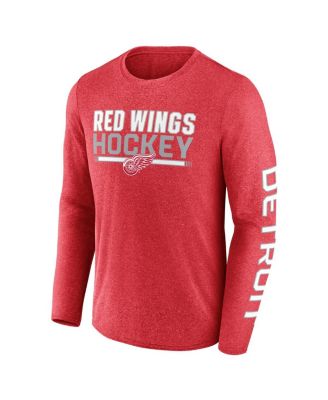 Men's Heather Red Detroit Red Wings Sweep Iconic Synthetic Long Sleeve T-Shirt