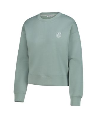 Women's Green USWNT Luxe Sponge Tri-Blend Pullover Sweatshirt
