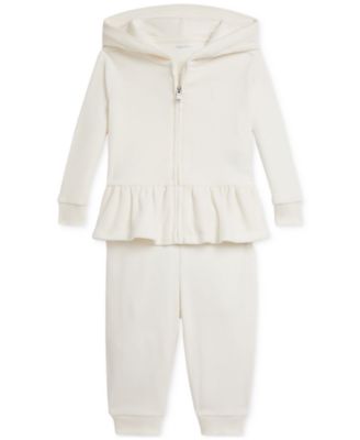 Baby Girls Velour Hoodie & Jogger Pant Set
