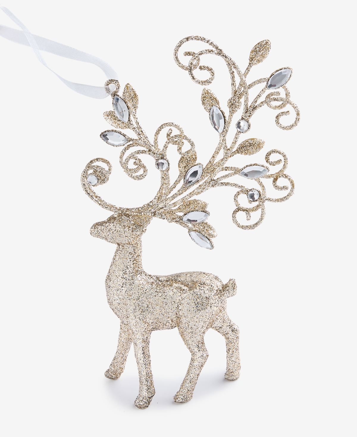 Holiday Lane Jeweled Classics Deer Embellished Ornament, Macy's Exclusive In Silver