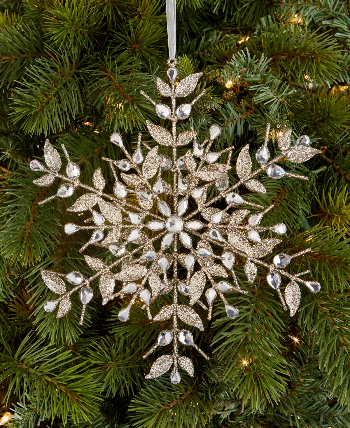 Holiday Lane Jeweled Classics Gold Snowflake Ornament, Macy's Exclusive In Gold