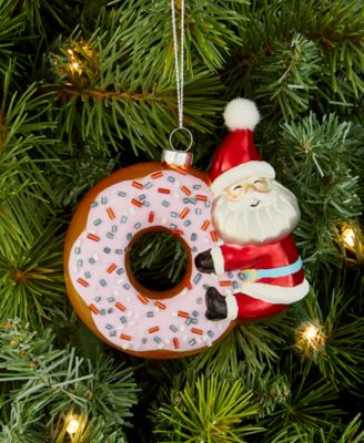 Sugar Plum Glass Santa Donut Ornament, Macy's Exclusive