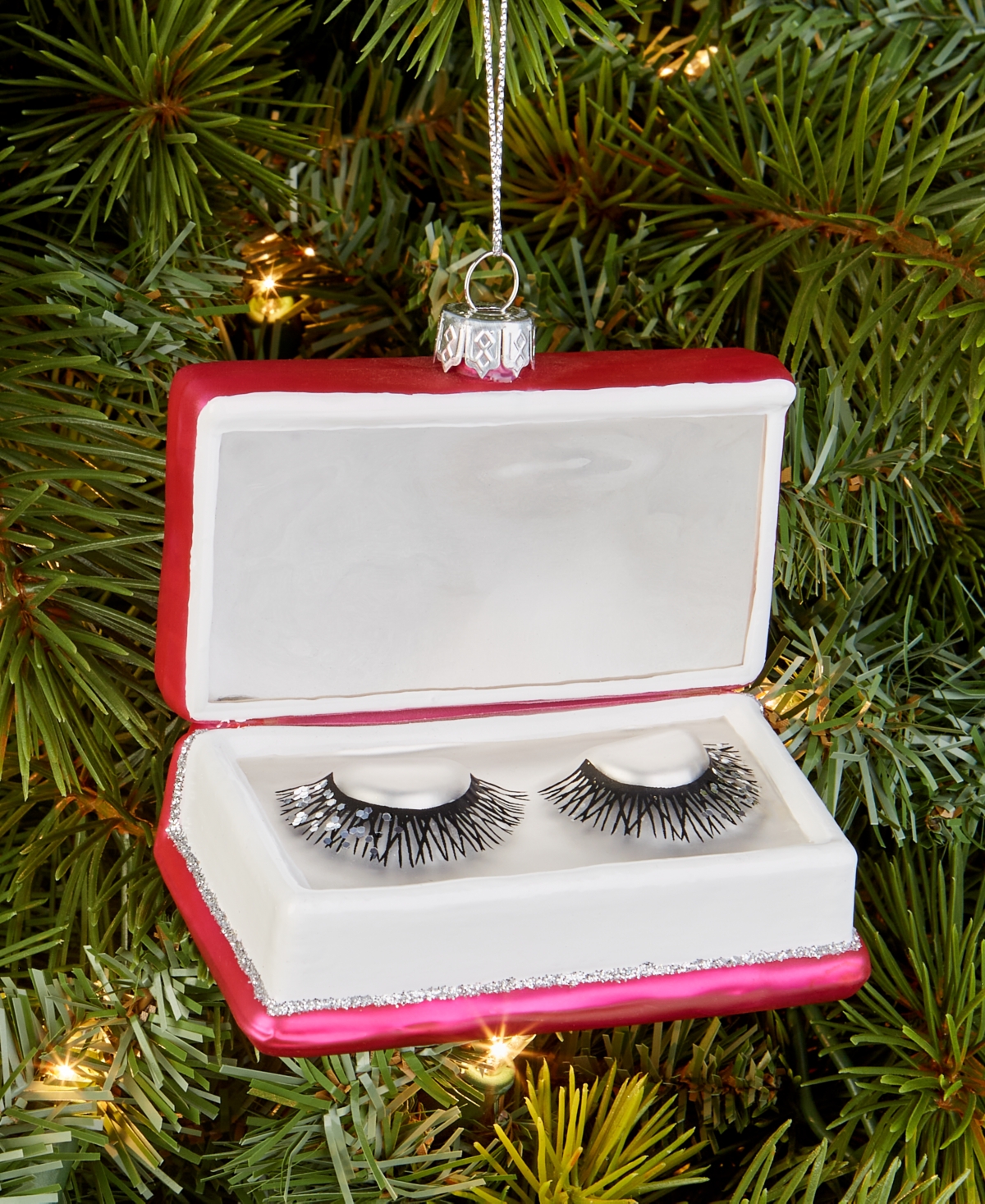 Holiday Lane Eclectic Charm Glass Eyelash Box Ornament, Macy's Exclusive