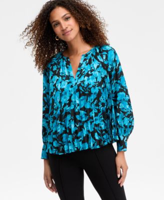 Women's Pleated V-Neck Blouse, Macy's Exclusive 