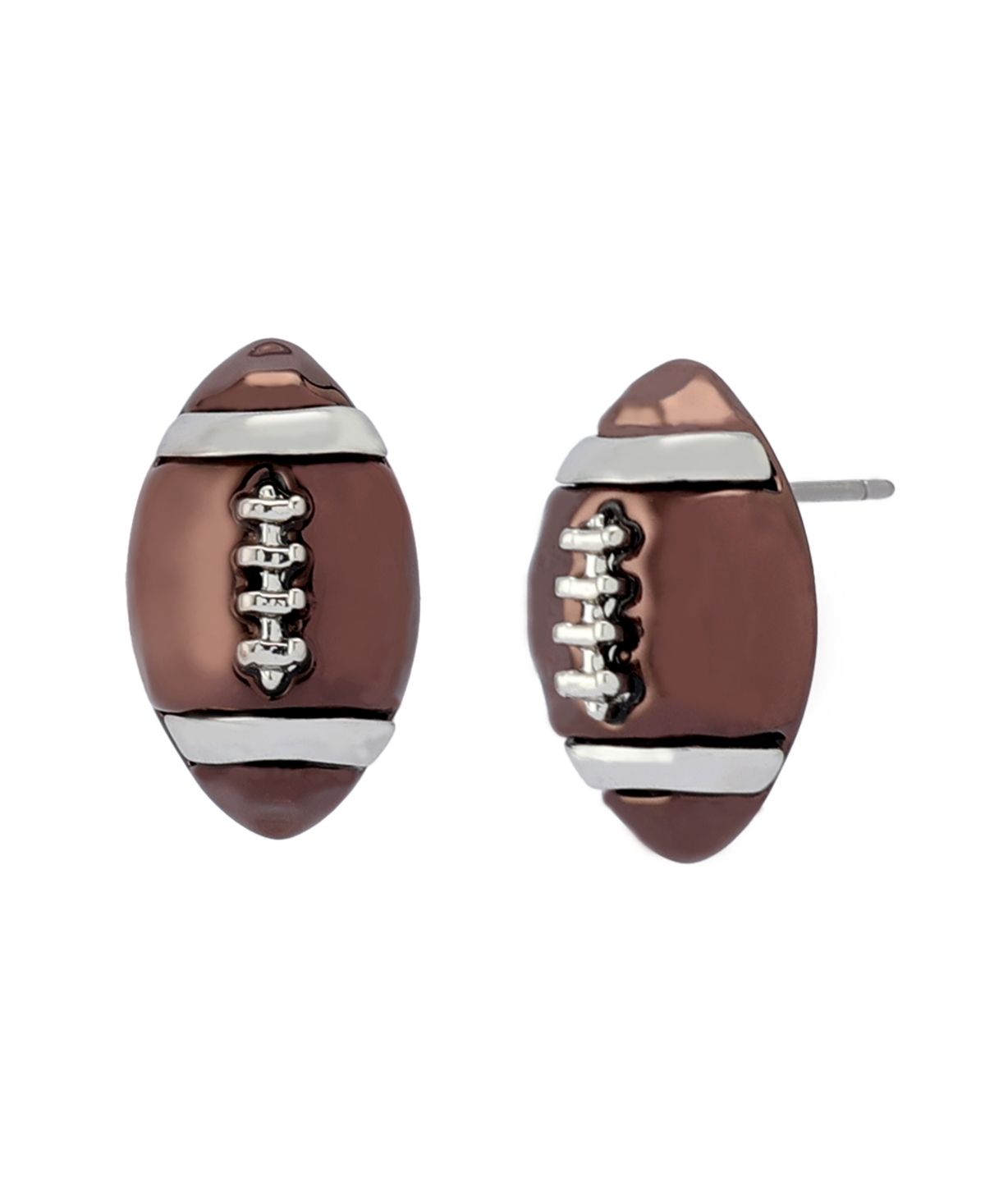 Faux Stone Brown Kick Off Football Stud Earrings - Brown, Gold