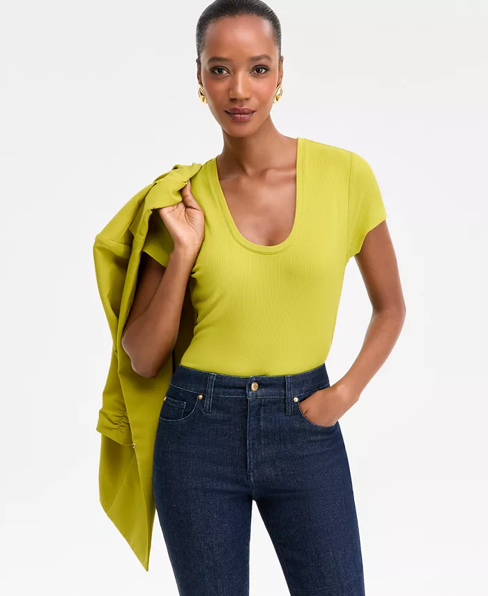 Women's Ribbed Scoop-Neck Top - thumbnail 8
