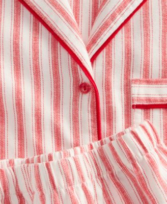 Petite Women's Long-Sleeve Cotton Flannel Packaged Pajama Set, Created for Macy's 