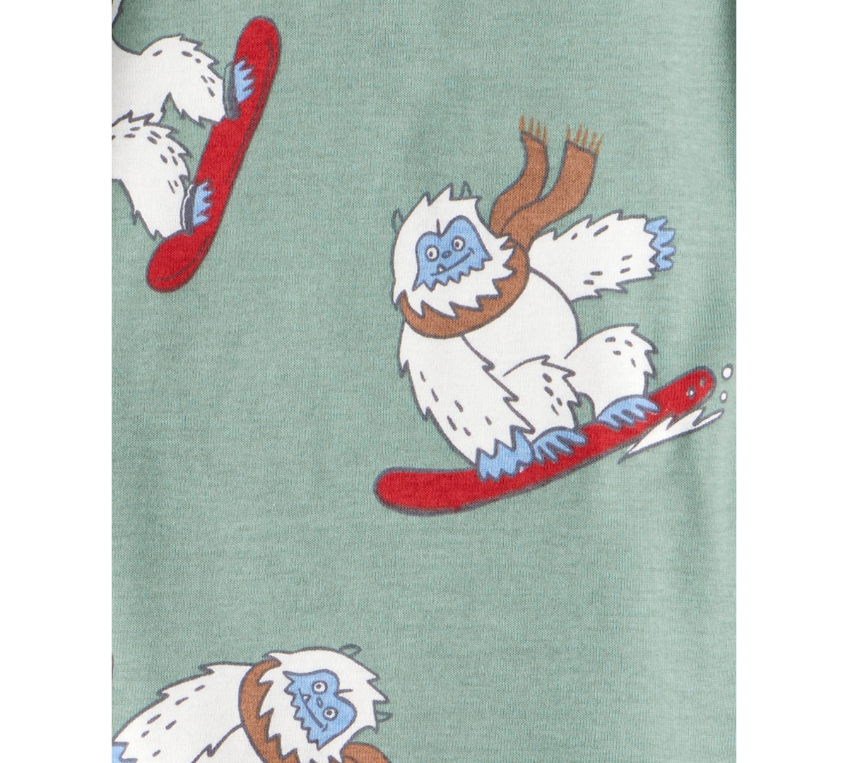 Carter's Toddler Boys Yeti-Print 100% Cotton Long-Sleeve Snug-Fit 4-Piece Pajamas