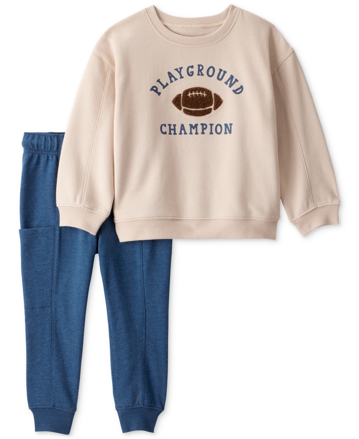 Carter's Baby Boys 2-piece Long Sleeves T-shirt And Pants Set In Neutral