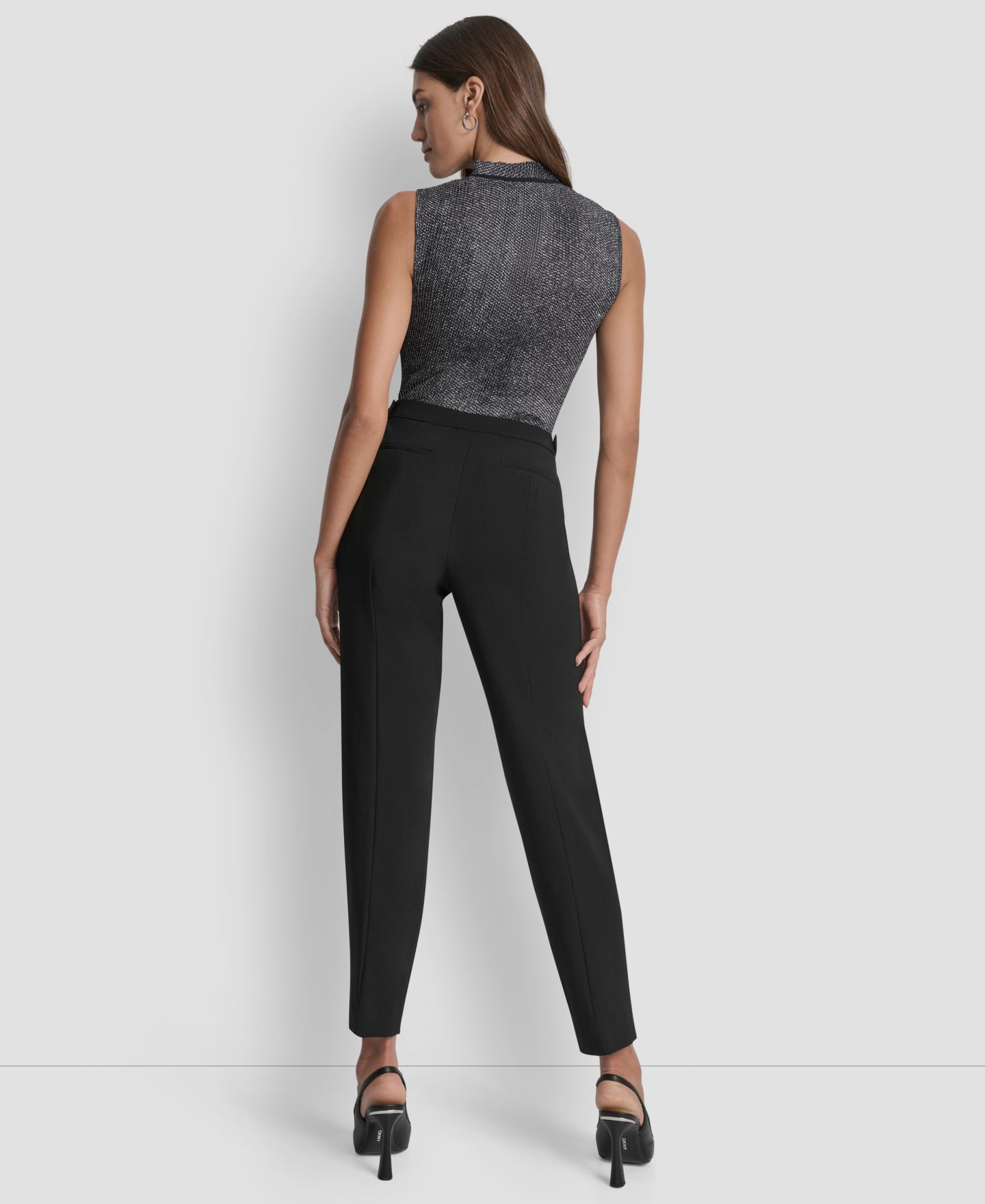 Женские брюки DKNY Slim Ankle Trousers, цвет: Чёрный — фото 5