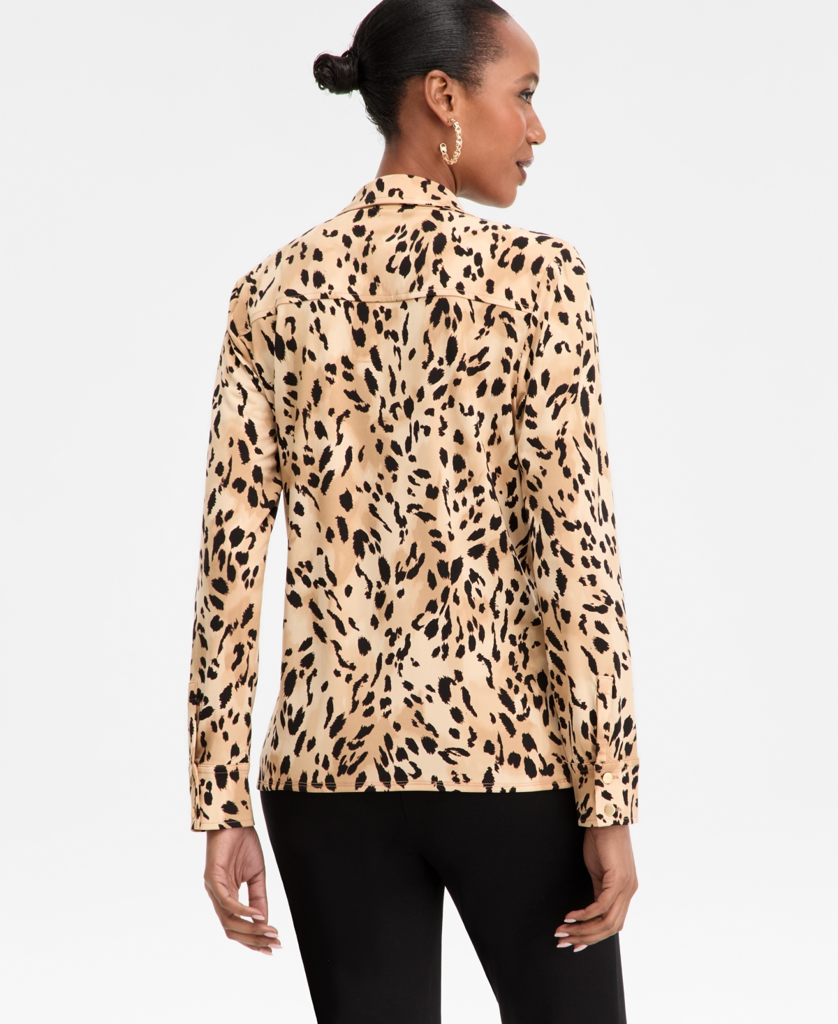 Inc International Concepts Women's Printed Utility Top, Macy's Exclusive In Brown