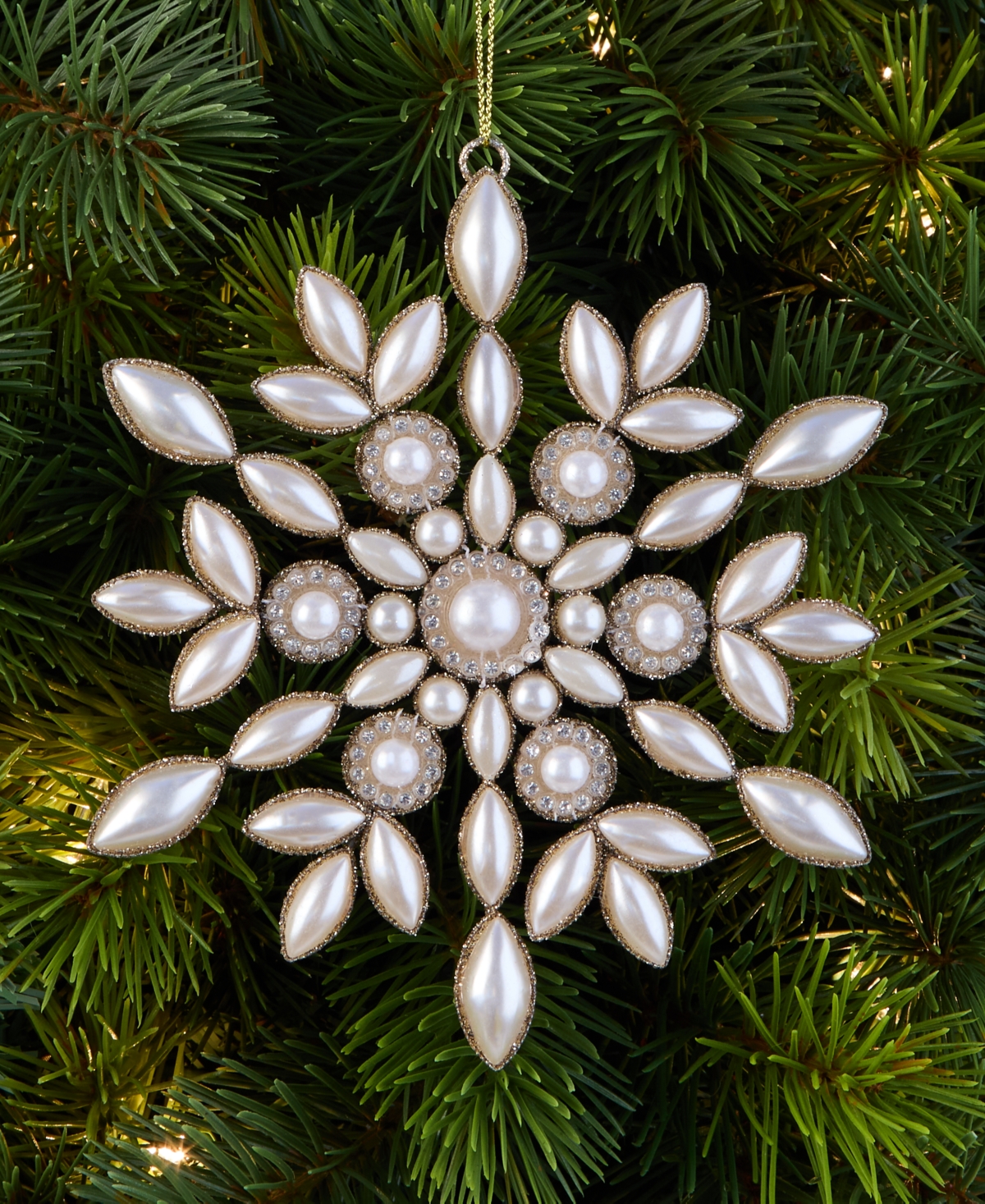 Holiday Lane Gilded Glamour Embellished Snowflake Ornament, Macy's Exclusive In Transparent