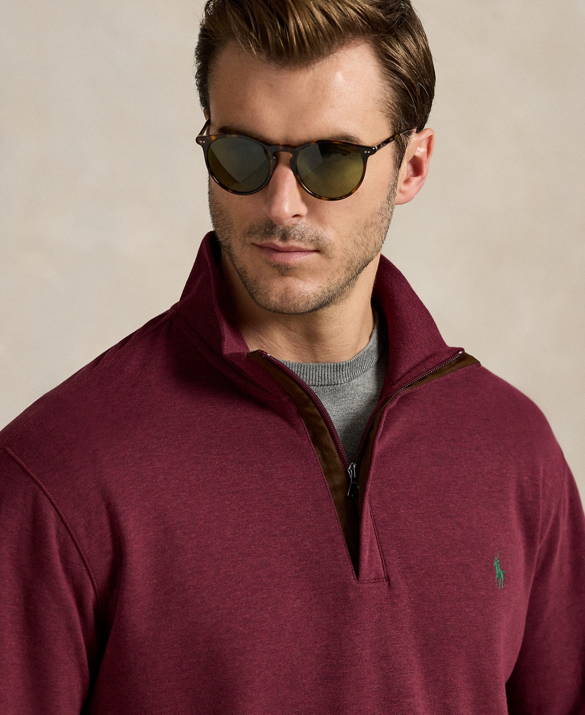 Polo Ralph Lauren Men's Big & Tall Luxury Jersey Quarter-Zip Pullover