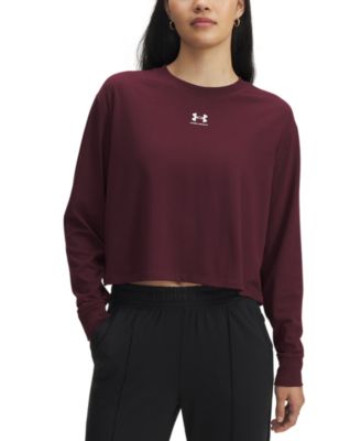 Women's Active Campus Boxy Cropped Long-Sleeve T-Shirt