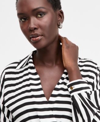 Women's Striped Faux-Wrap Dress, Macy's Exclusive