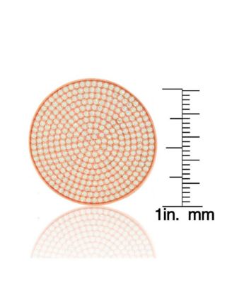 Suzy Levian Sterling Silver Cubic Zirconia Pave Round Medallion Ring