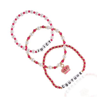 Crown Charm 3 Piece Beaded Jewelry