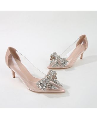 Nala Clear Vinyl Pump with Rhinestone Bow