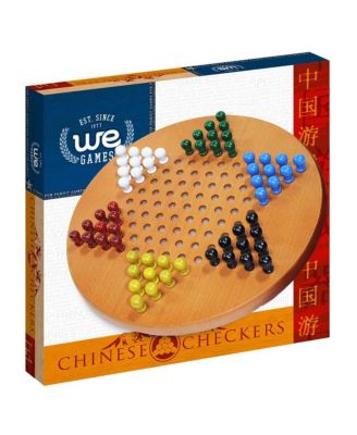 Solid Wood Chinese Checkers with Wooden Pegs - 11.5 inch Diameter