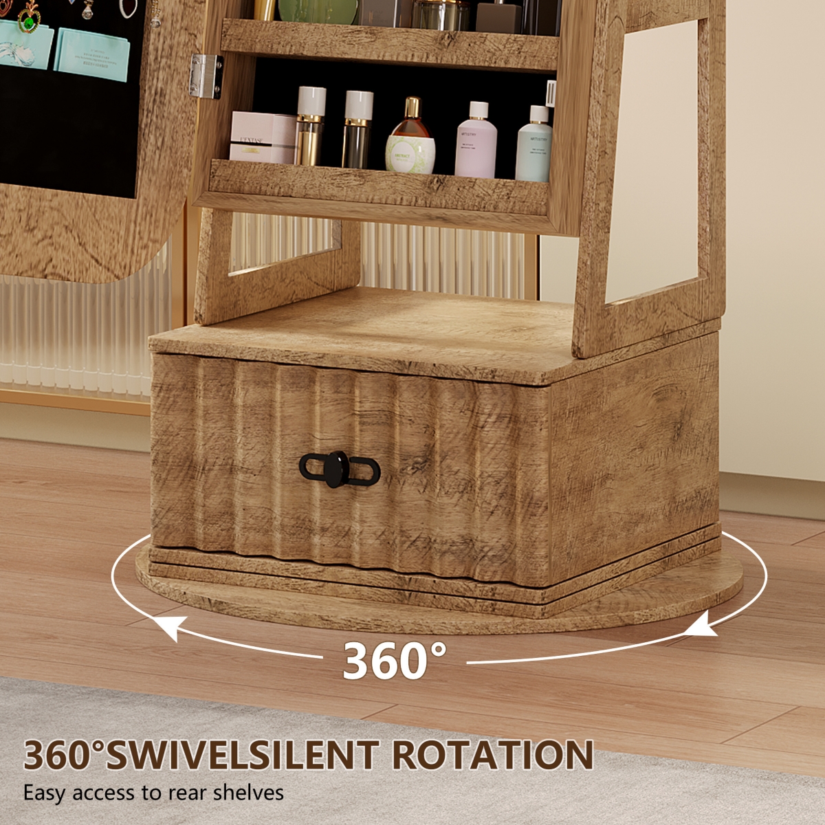 Vlsrka Full-length mirror with wooden frame for floor standing or wall mounting