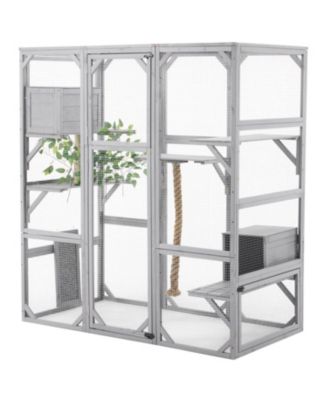 Outdoor Cat House Catio with Condos