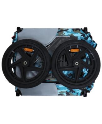 Heavy Duty Pet Bike Trailer - All-Terrain Wheels Blue/Grey