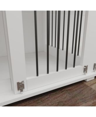 63" Double Dog Crate Furniture with Drawers & Divider