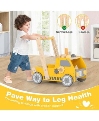 2-In-1 Montessori Wooden Baby Walker with Learning Activities Adjustable Speed