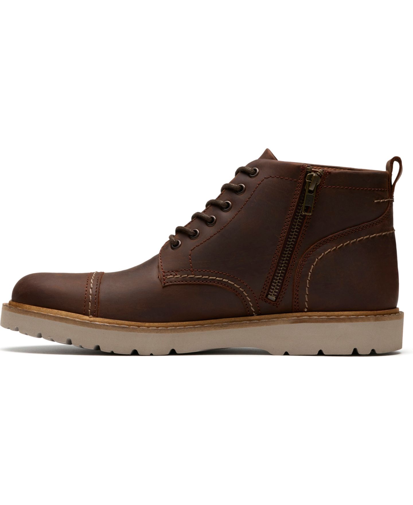 Мужские ботинки Clarks Collection Weltridge Zip, цвет: Рыжевато-коричневый кожаный — фото 4