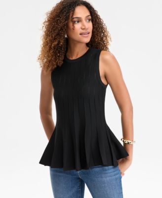 I.N.C. International Concepts - Women's Godet-Pleat Sleeveless Sweater