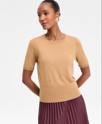Women's Elbow-Sleeve Crewneck Sweater, Macy's Exclusive