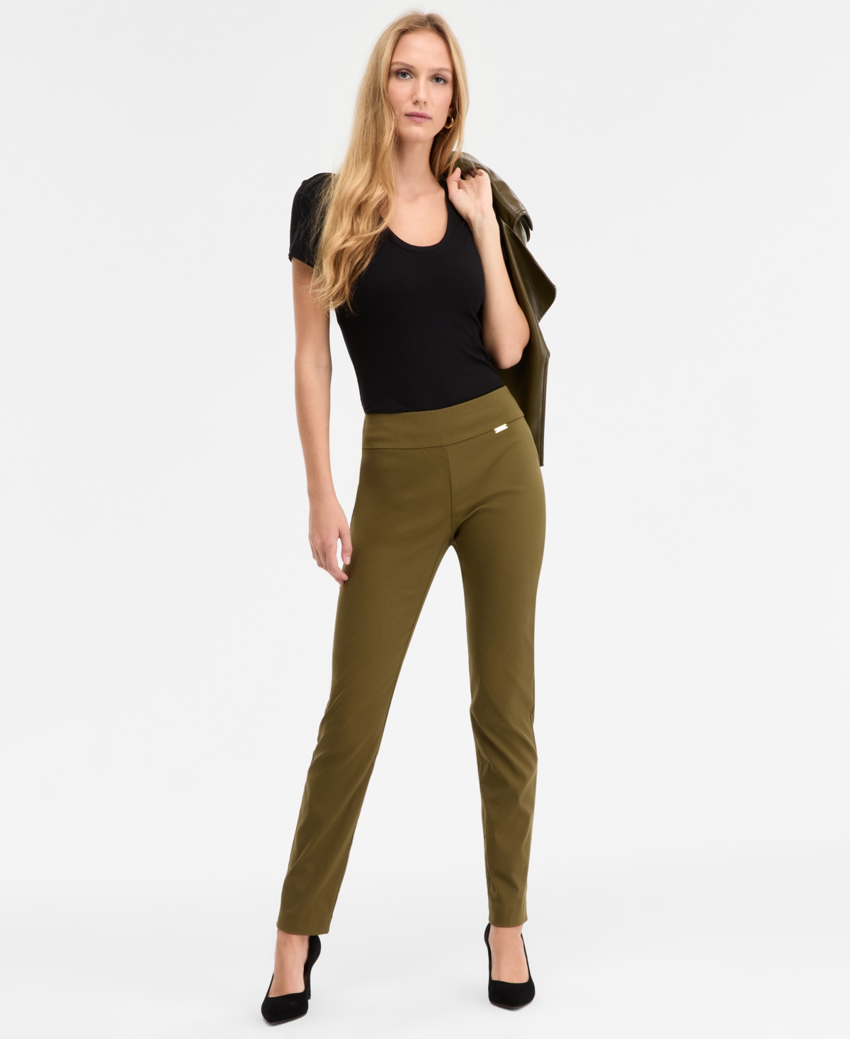 Inc International Concepts Women's Mid-rise Skinny Pants, Regular & Short Lengths, Created For Macy's In Green