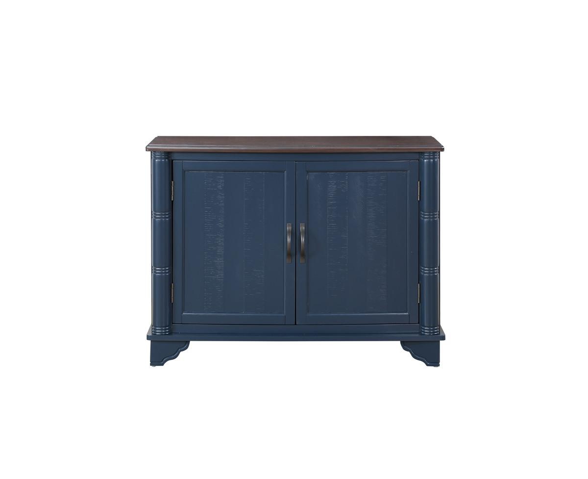 40" Bathroom Cabinet Console Table with Adjustable Storage Shelf - Navy blue