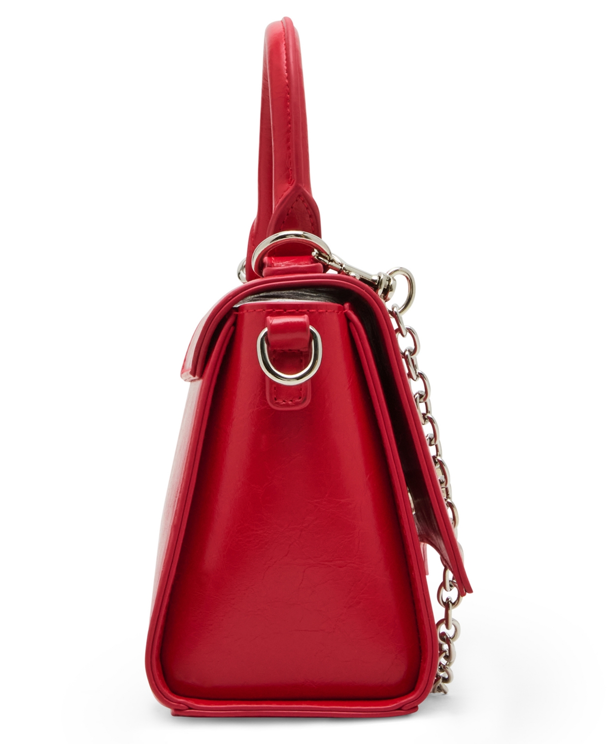 Madden Girl Trissac Crinkle Turn Lock Satchel Bag In Red