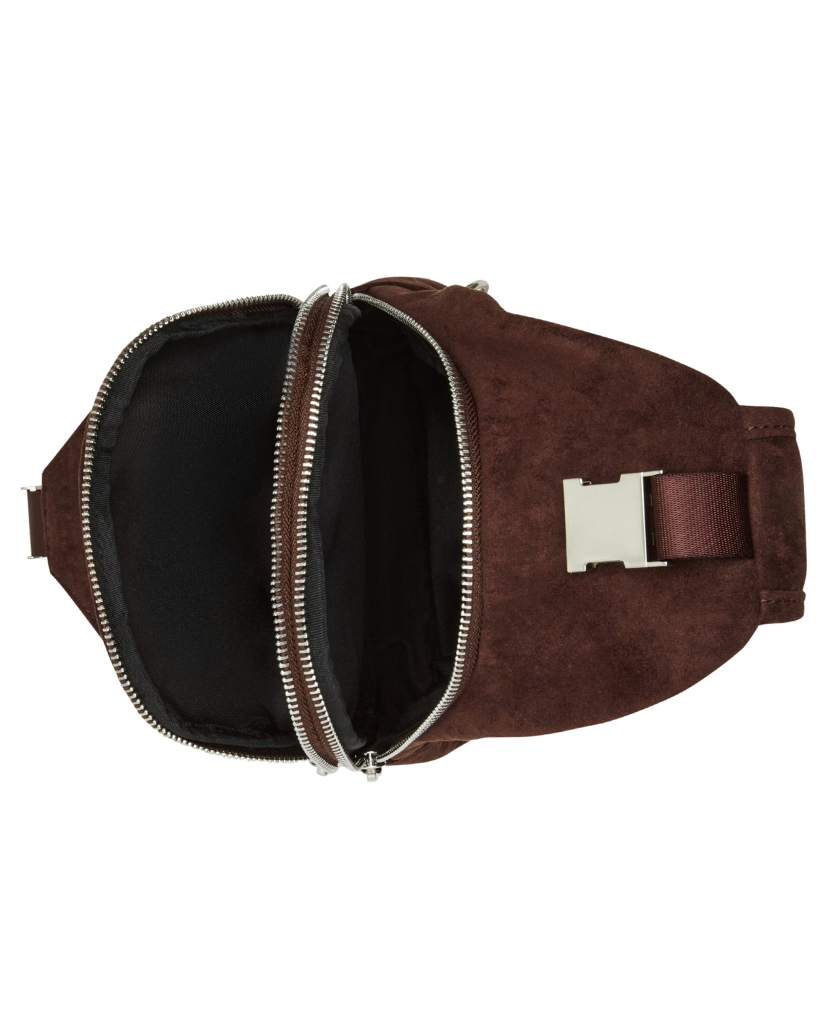 Madden Girl Brooke Suede Zipper Belt Bag In Brown