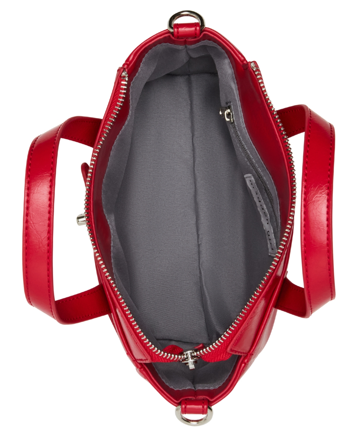 Madden Girl Cathc Crinkle Zipper Satchel Bag In Red