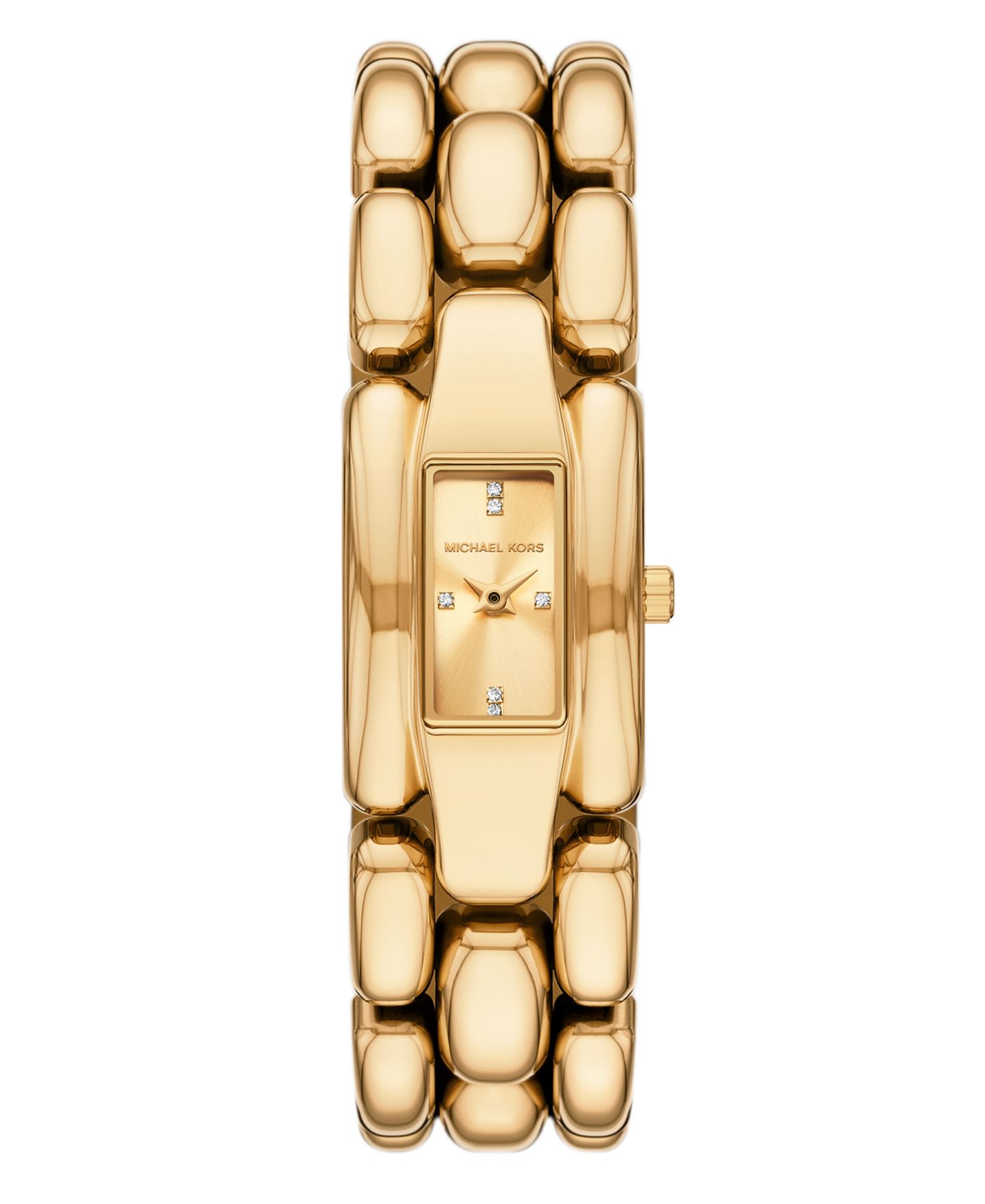 Женские часы Michael Kors Hally Two-Hand Gold-Tone Stainless Steel Watch, 21mm — фото 1