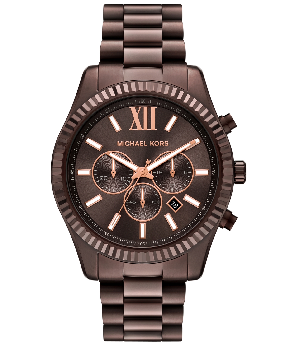Men'sÂ Lexington Chronograph Brown Stainless Steel Watch, 44mm - Espresso