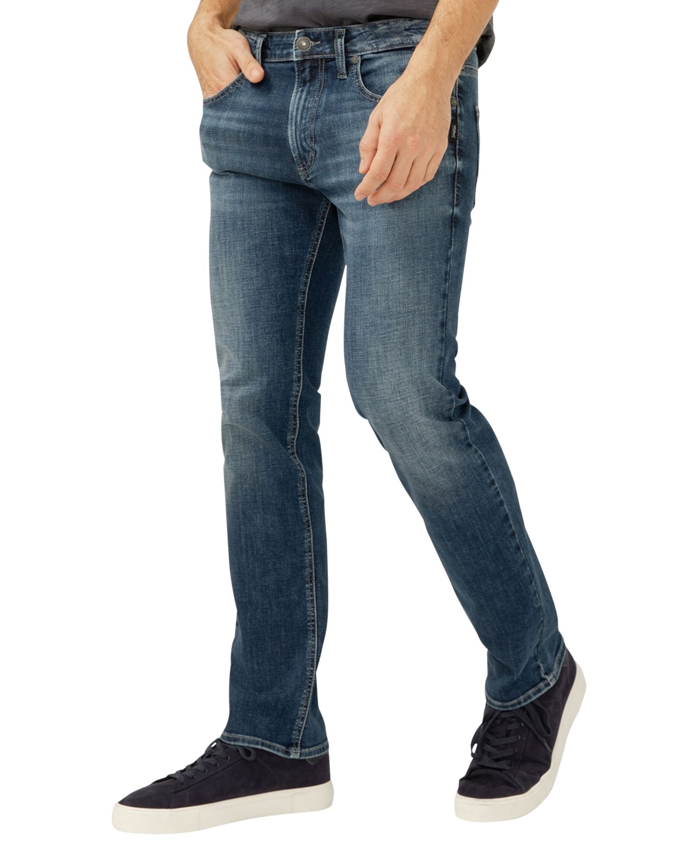 Мужские джинсы Silver Jeans Co. Allan Slim Fit Straight Leg, цвет: Ace — фото 2