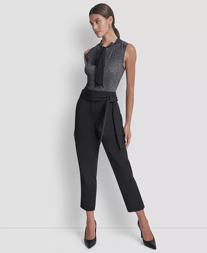Women's Tie-Waist High-Rise Straight-Fit Pants - thumbnail 5